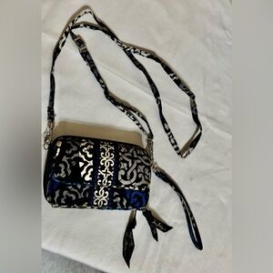 Vera Bradley Blue White Black Wallet with a Removable Crossbody/Wristlet Strap